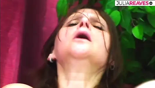 A mature slut sucks cum off dick after riding it like a star