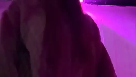 Smoking a Cigarette Outdoor While Wearing Only a Bikini and a Jacket