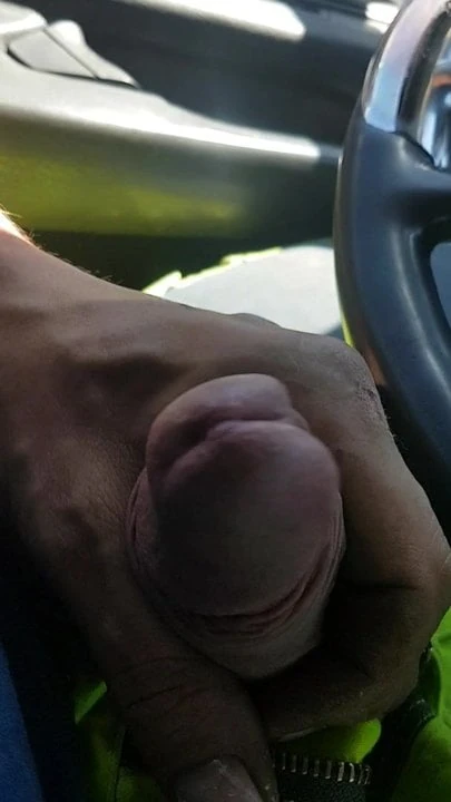 Stroling my cock in the worktruck untill cum