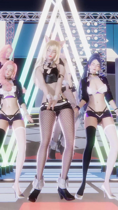Red Velvet - Russian Roulette Ahri Evelynn Akali Sexy Striptease League of Legends Hentai Uncensored 4K 60fps