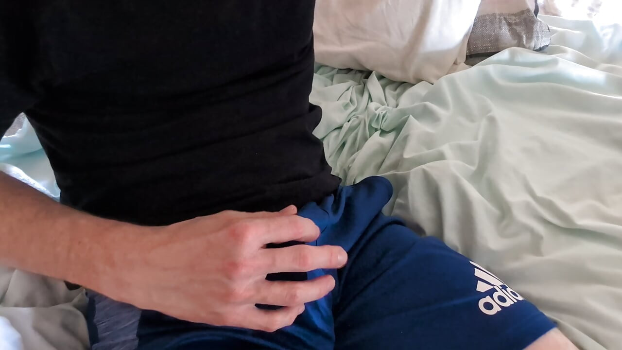 Wank and Cum Adidas Shorts