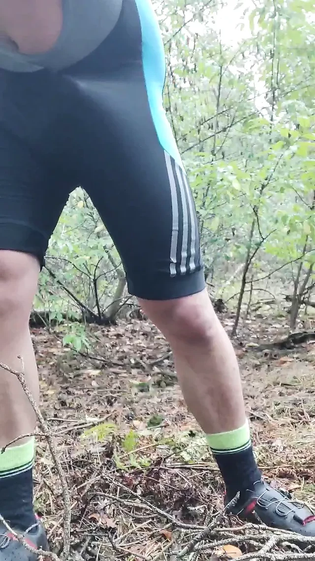 Having Fun on my bike ride. Wanking near the road