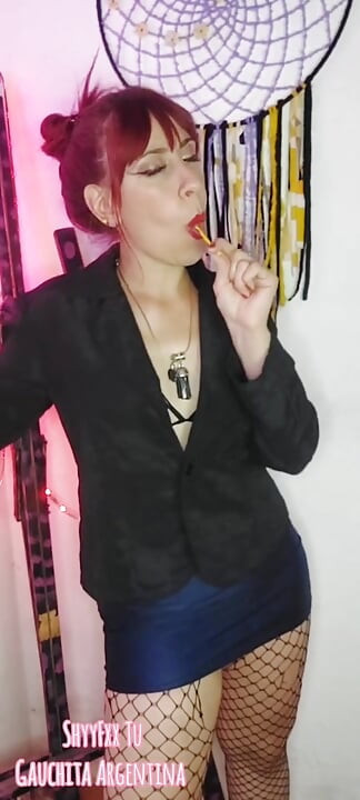 Shyyfxx Your Bossy Boss Jerks Out with a Lollipop and Forces You to Lick Her Pussy Humiliation