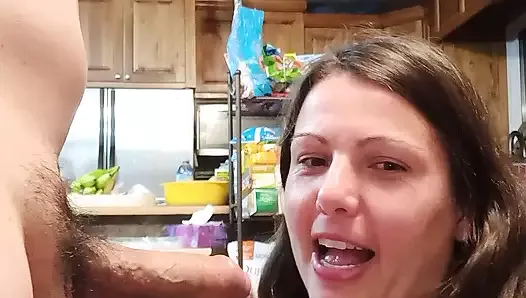 Wife tried new flavored lube on cock blowjob
