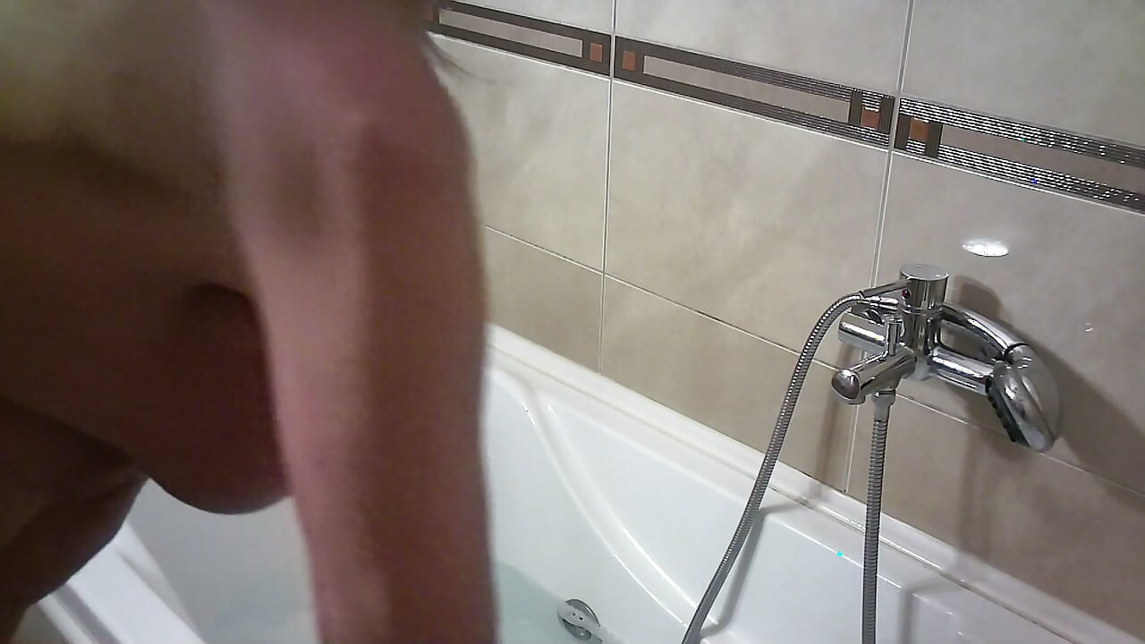 Shaved and self-fucked