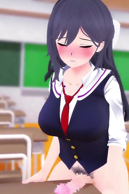 Hikari futa masturbacija na stolu, futa shemale