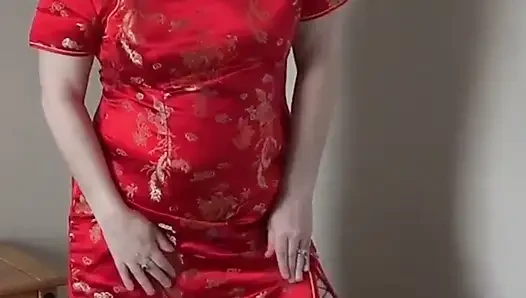 Cheongsam Dress Fishnet Pantyhose Striptease