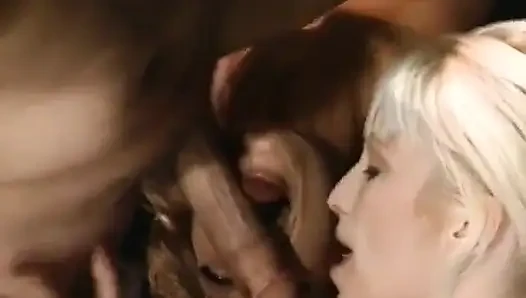 Bitches taking big cocks in huge orgy
