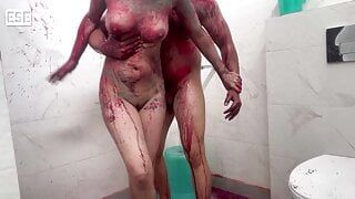 Holi with Sexy Aunty and Gives her Pleasure on Holi