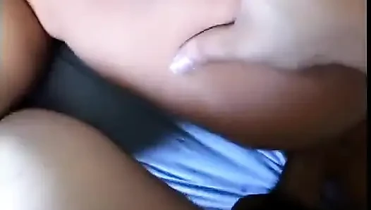 Fresh faced brunette sucks cock and gets jizzed