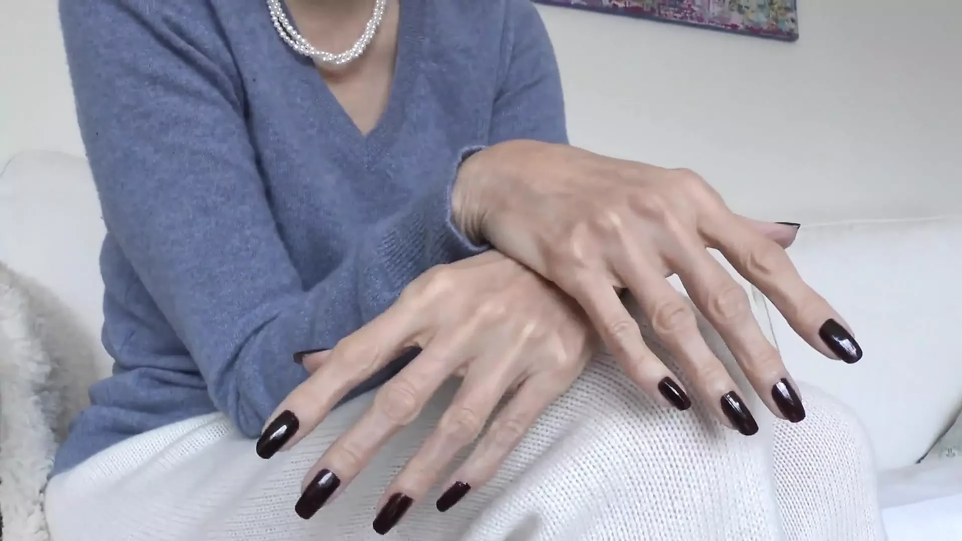 Eleganti, unghie scure, Feticcio delle mani, JOi lady victoria valente