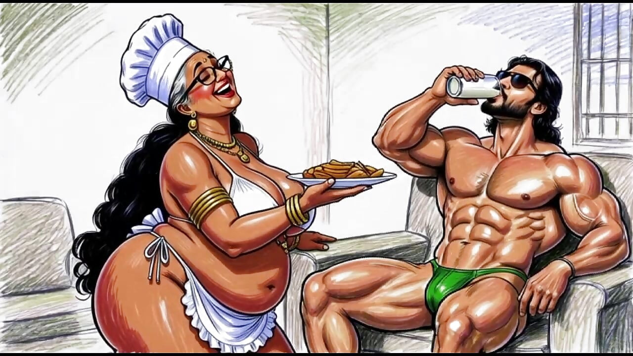 Minha nova empregada me alimentando e me divertindo
