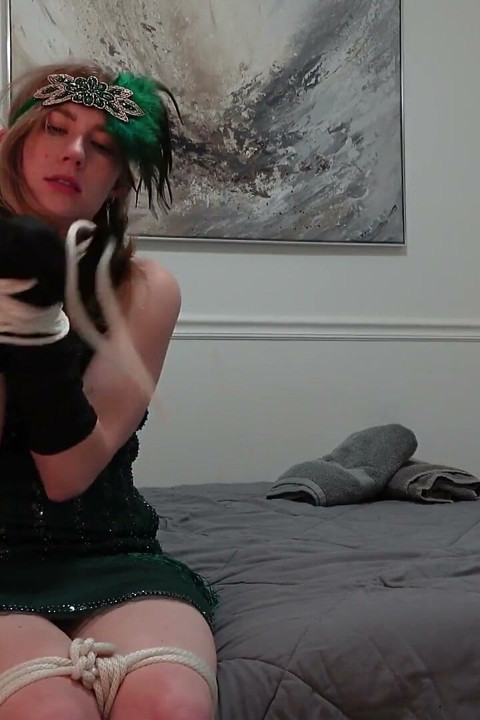 Stella Elle's Roaring '20s Self-bondage Seduction - POV Captive Fantasy Awaits!