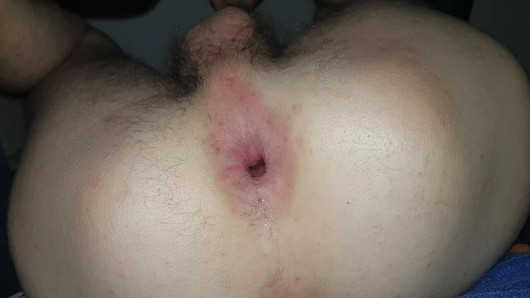 fucking my gaping ass with a dildo