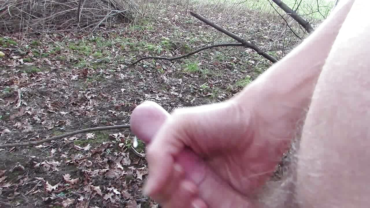 Open field nude cum fountain - loop version