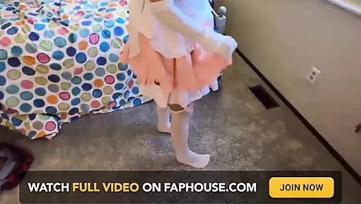 Cosplay Teen Gets Tucked in by Old Man and Rewards Him with Sex