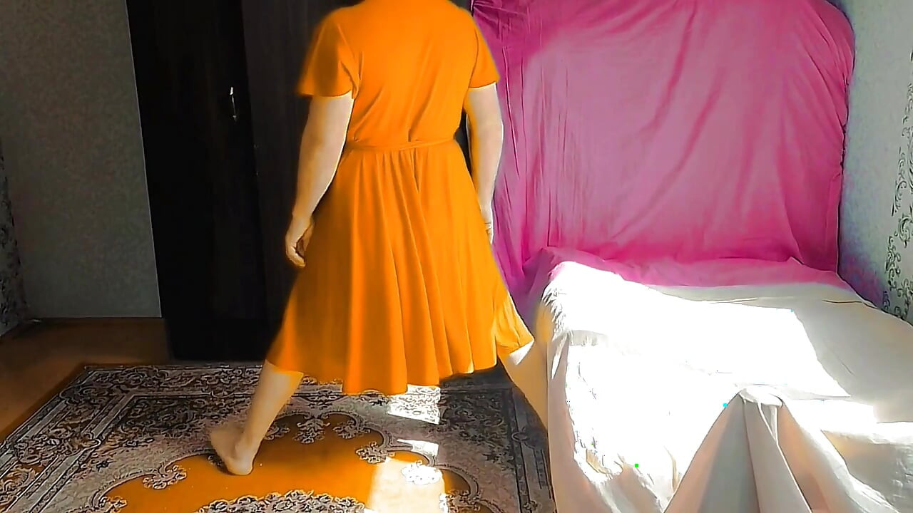 Lovely shemale standing in doorway with soft eyes
