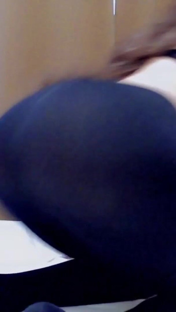 Captivating moment from "COMPILATION Brunette gives a long slobbery blowjob to a dildo in white stockings and black tights"