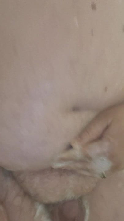 Chubby married man showers off