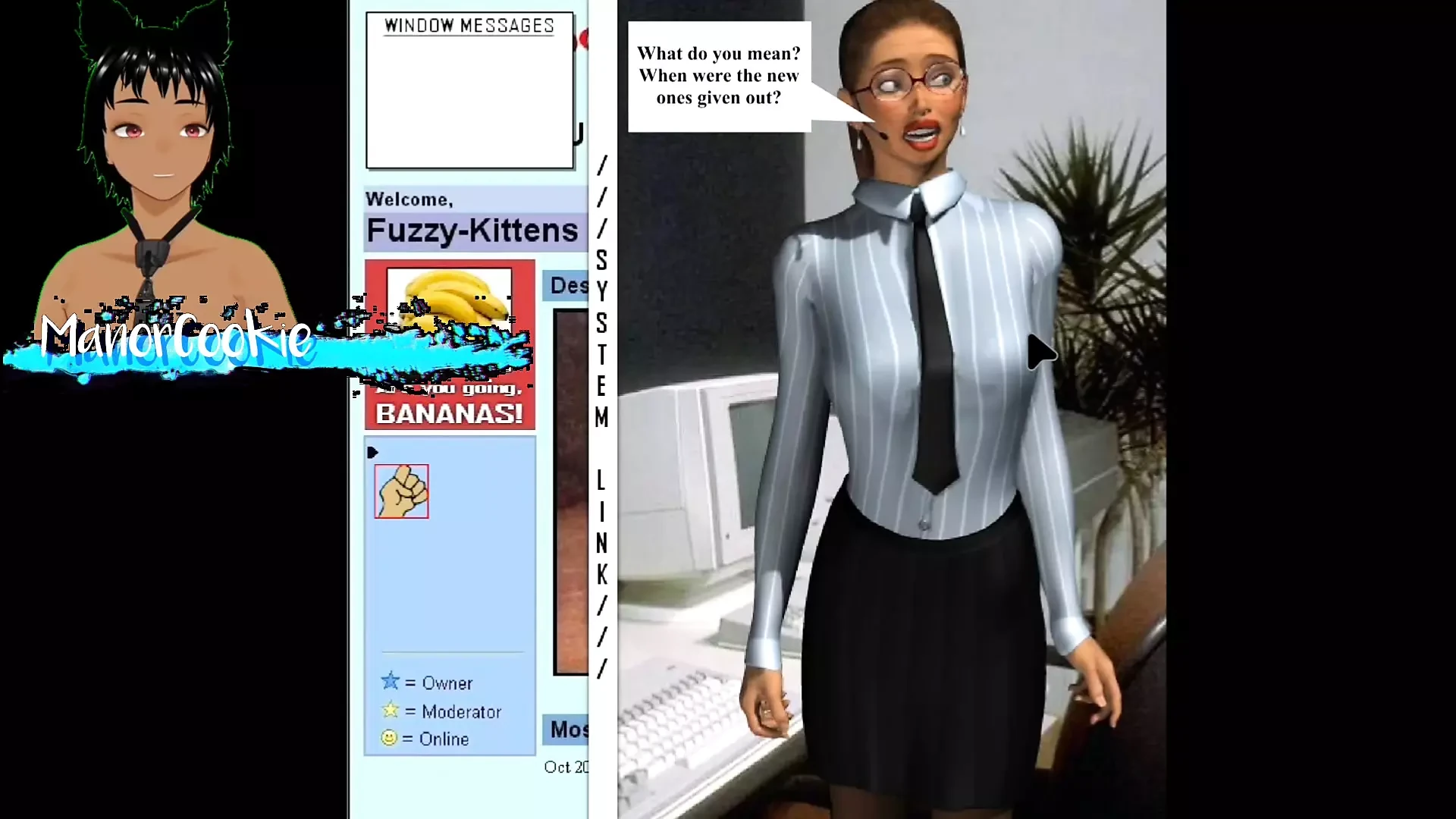 Up the wazoo - vond dit spel waar je een kantoordame rommelt en het is iets met een zeer oude stijl type internet
