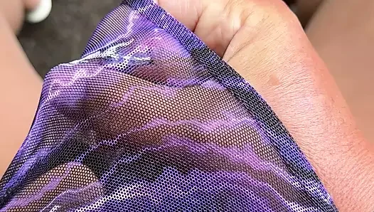 Mor tulumlu külotlu çoraplı ve topuklu seksi travesti kellycd2022