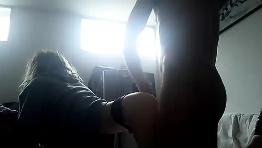 Homemade amateur in cute panties gets fucked in the morning, petite sucks my dick in the morning