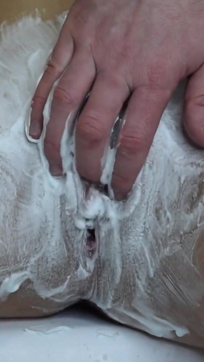 Shaving a Hairy Pussy with Shaving Foam! Close-up! | Clip 1