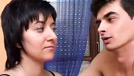 The brunette milf and the big cock