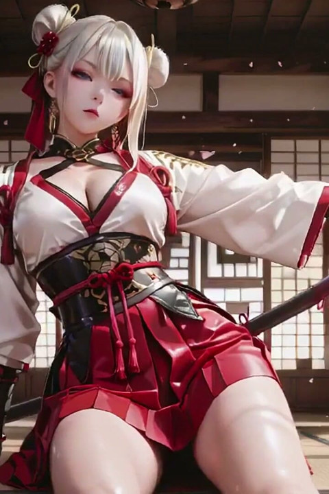 Red & White Kimono Warrior!