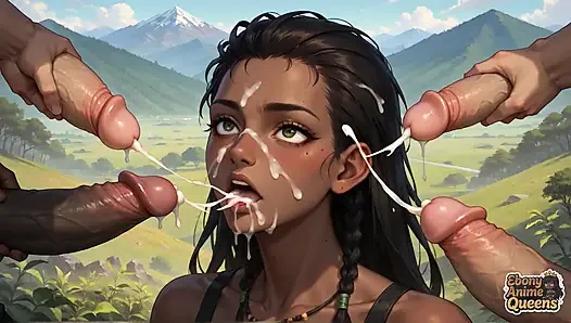 Ebony Goddess Blowage Outdoors! Naked, Slutty, Sexy, and Hot!