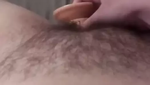 Playing with my hairy cunt and begging to be fucked