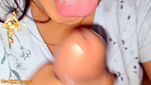 Cute girlfriend blowjob me and hot cum in mouth.