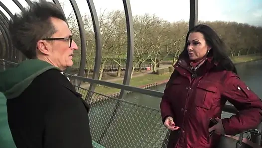 Pretty Unfunny German Tattoo Slut Gets Rammed Through by Our Funny Conny