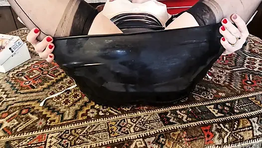 Kitchen Self-fucking in Raven Nylons - Part 1