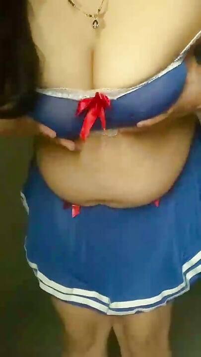 Indian bhabhi boobs and pussy in blue lingerie