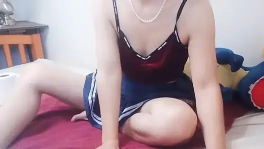 Hana Girl Petite Body in College Outfit Cute Sexy Babe