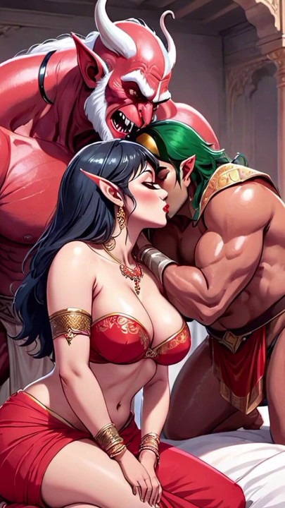 Memorable moment from "AI Uncensored Anime Hentai Indian Women Volume 2: Elf & Monsters"
