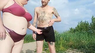 fucked in the mouth on a public beach
