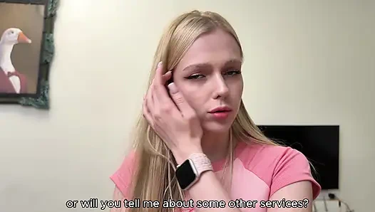 A BREASTY BLONDE WENT TO A MASSAGE SALON AND GOT A LITRE OF SPERM DOWN HER THROAT - I'M NOT CHEATING ON MY BOYFRIEND