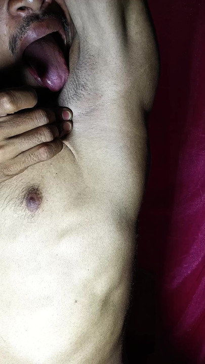 Sensual armpits of juicy licking