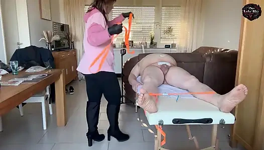 DomLady Mia SlaveOfM Hell of Pain Whips CBT and Punishment with Electricity and Nasty Braces - Part 3