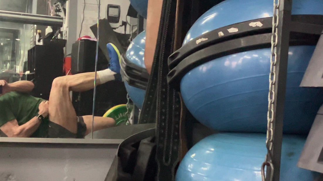 A leg workout at the gym, feels great to get near that max limit
