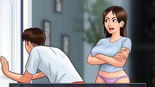 Summertime saga: stepdaughter and stepson caught their stepmother masturbating in her bed ep 43