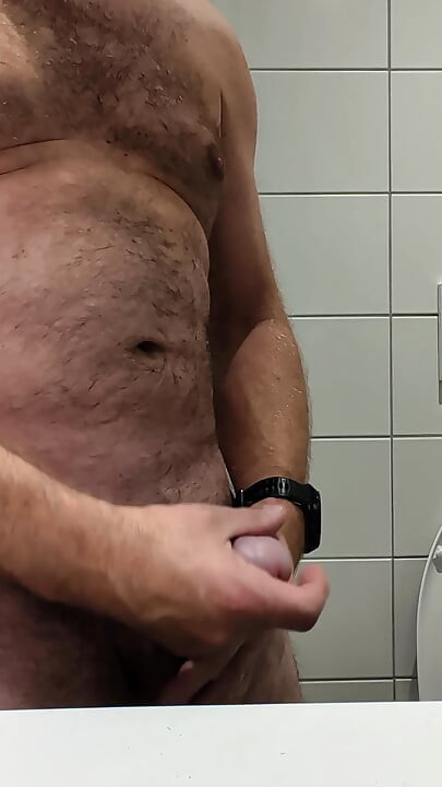 Masturbating public restroom almost caught Edging day 2