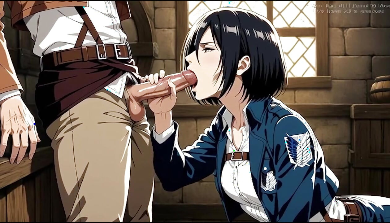 Eren gave Mikasa Ackerman oral sex and fucked her