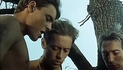 On the Vintage Set: Vintage Threesome with Milly Then 3 Cocks All for Her