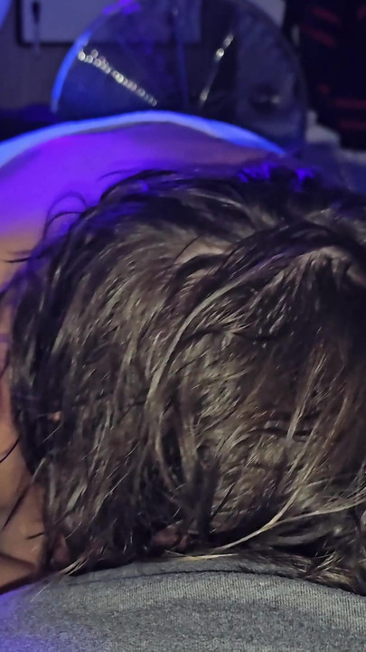 Naked sucking cock under black light got mouthful | Clip 3