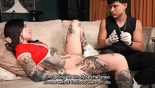 Big tattoo - Tattooed woman wants a tattoo on her pussy. Guess what ended up happening?