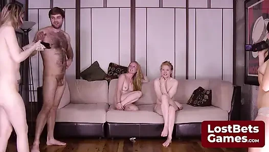 New girls join a wild Strip Rock Paper Scissors game