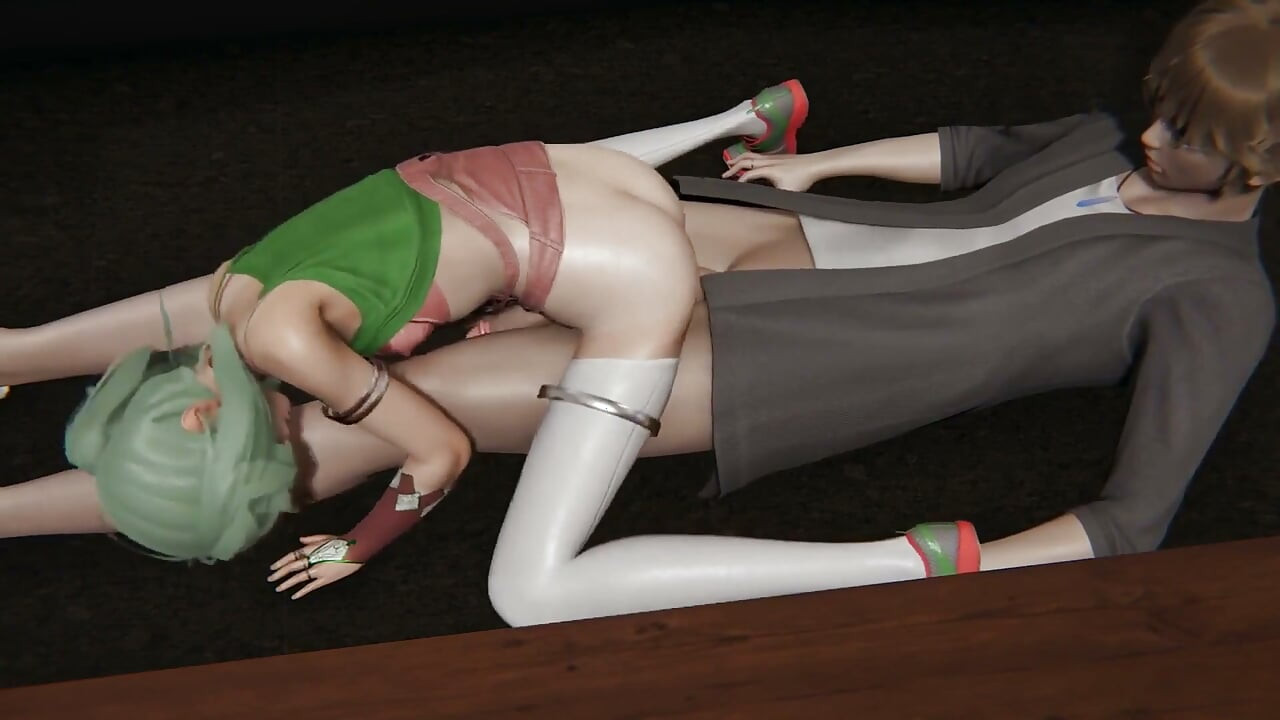 Travesti con cabello verde obtiene anal | 3d hentai